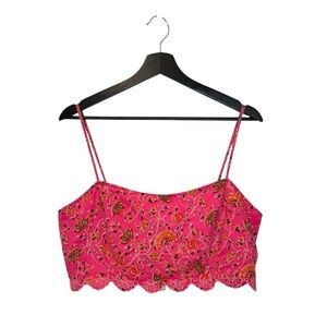 Caroline Constas Pink Floral Summer Beach Vacation Camisole Top